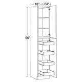 Home Decorators Collection Newport 18 in. W x 24 in. D x 96 in. H Assembled Plywood Pantry Kitchen Cabinet in Cinnamon with 4ROT Soft Close RH