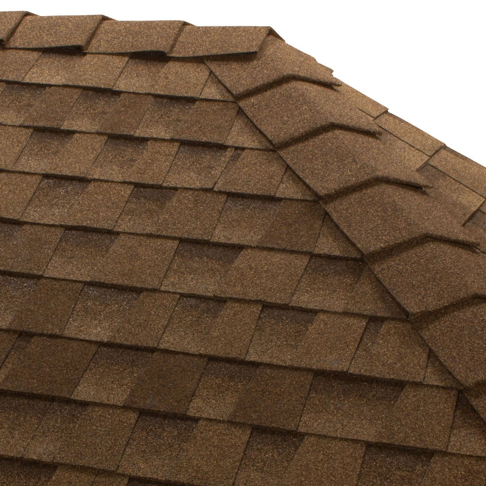 GAF TimberCrest Bullnose Hip & Ridge Roof Shingles, Shakewood Sandalwood – 20 Linear Ft per Bundle