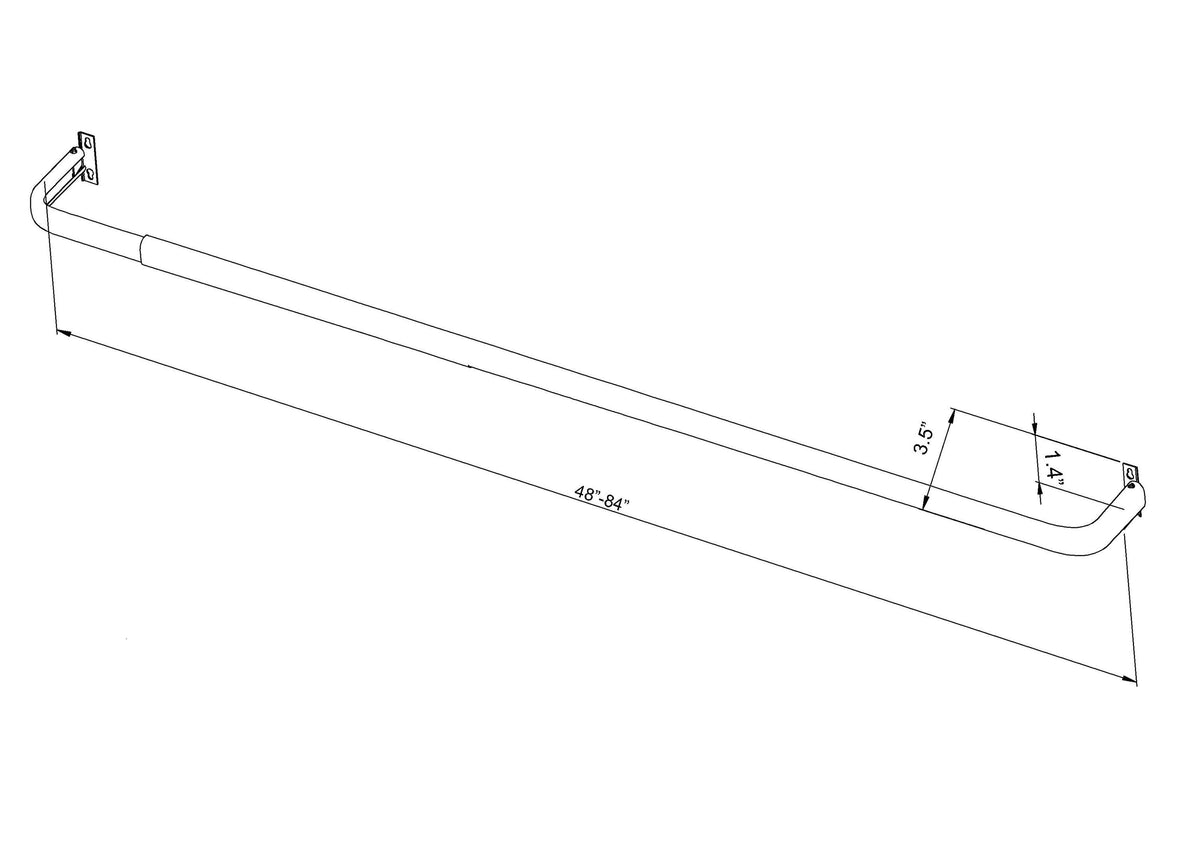 Project Source 48-in to 84-in White Steel Single Curtain Rod