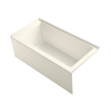 Underscore 60 in. Rectangular Alcove left Drain Bathtub in Ice Grey - Super Arbor