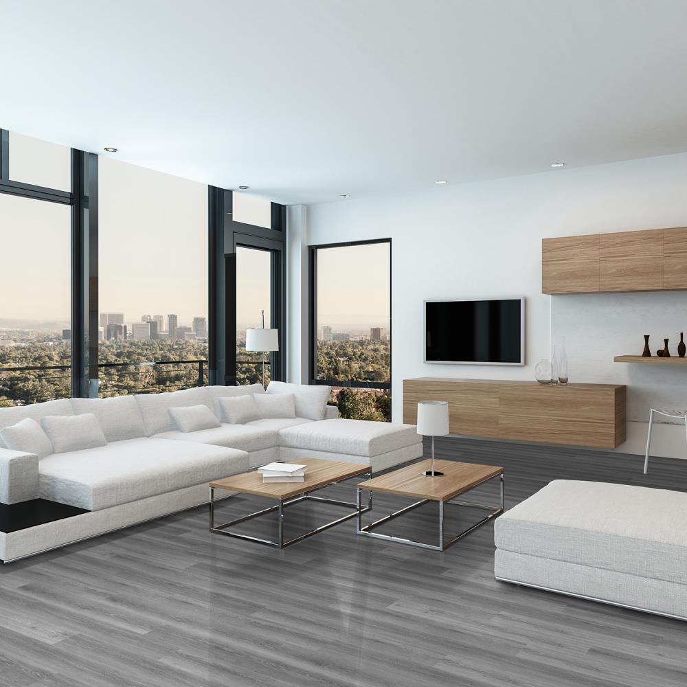 Lucida USA Decocore Soft Gray 22-mil x 5-4/5-in W x 25-in L Waterproof Interlocking Luxury Vinyl Plank Flooring (14.5-sq ft/ Carton)