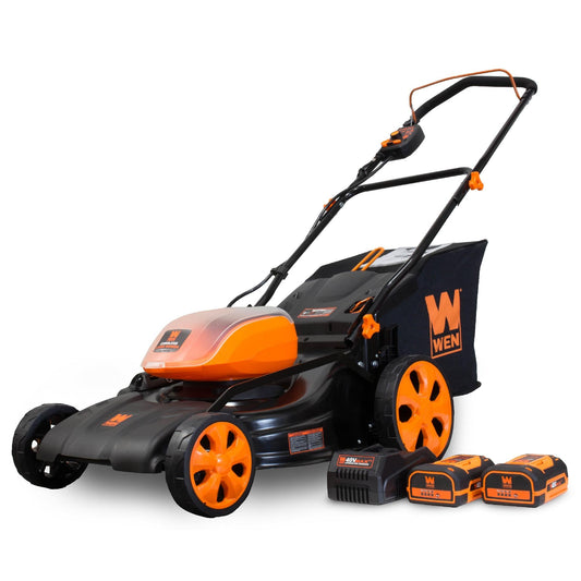WEN 19 in. 40V Max Lithium-Ion Cordless 3-in-1 Walk-Behind Push Lawn Mower, 16-Gallon Bag — Tool Only