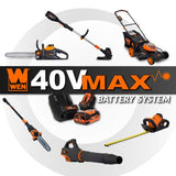 WEN 21 in. 40V Max Lithium-Ion Cordless 3-in-1 Walk-Behind Push Lawn Mower with 16-Gal Bag, Two Batteries & Charger