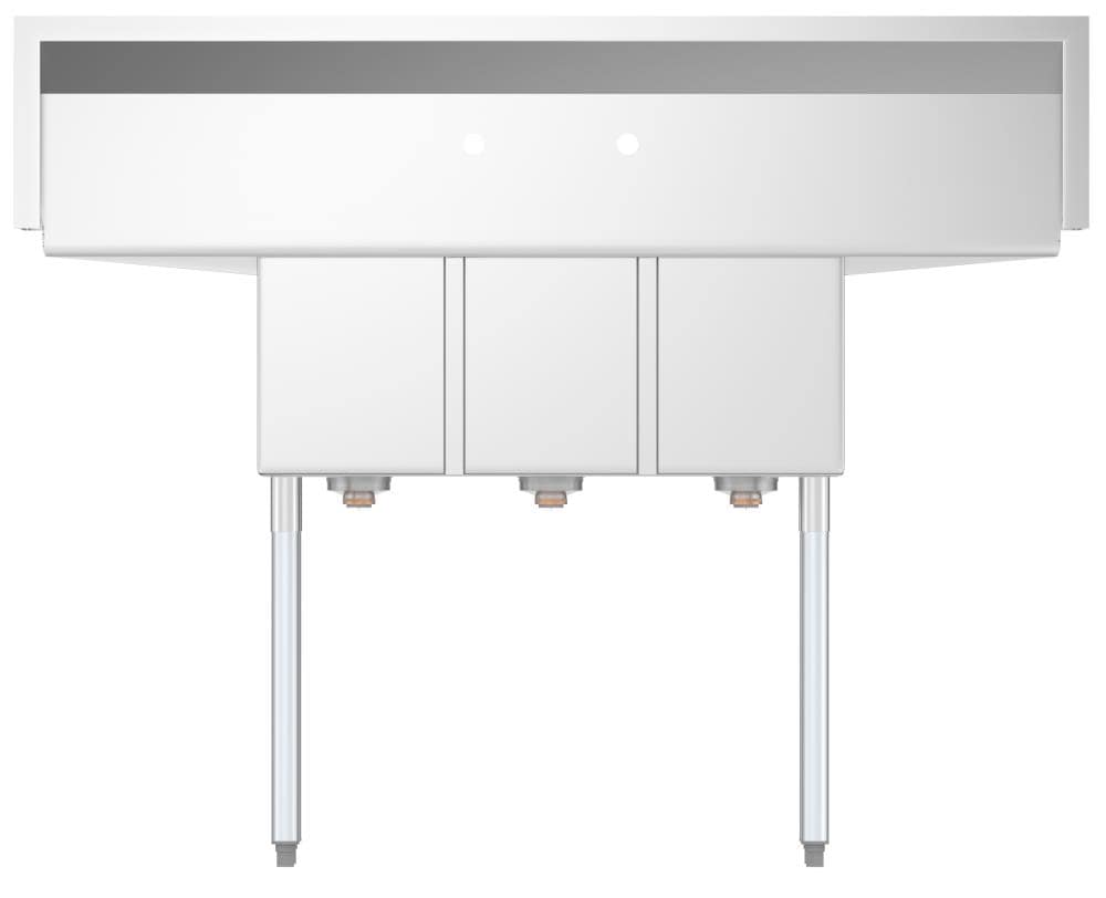 KoolMore Stainless Steel 20x54-inch 3-Basin Freestanding Utility Tub