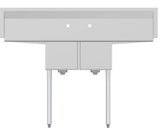 KoolMore Stainless Steel 2-Basin Freestanding Utility Tub with Drain