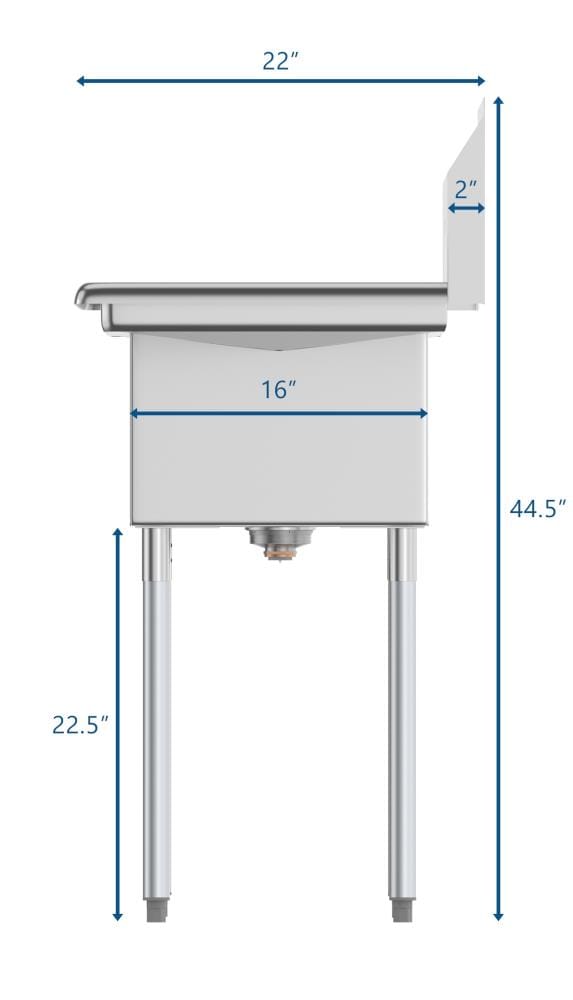 KoolMore Stainless Steel 2-Basin Freestanding Utility Tub with Drain