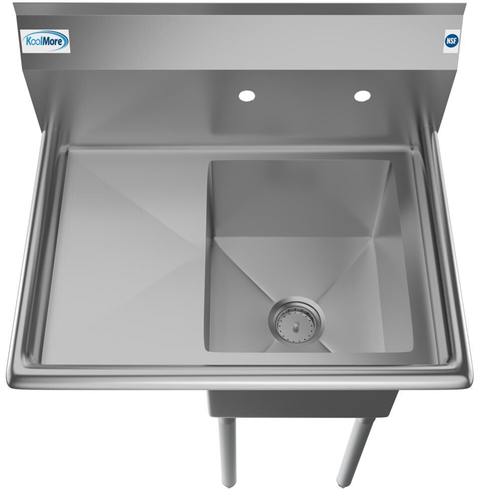 KoolMore 22x29in Stainless Steel Freestanding Utility Tub with Drain
