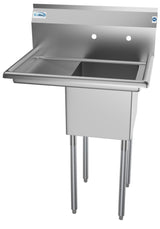 KoolMore Stainless Steel Freestanding Utility Tub with Drain - 22x29 inch
