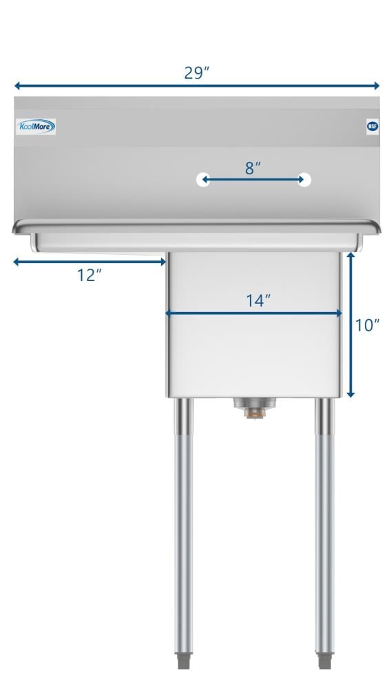 KoolMore 22x29in Stainless Steel Freestanding Utility Tub with Drain