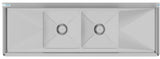 KoolMore Stainless Steel 2-Basin Freestanding Utility Tub with Drain