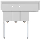KoolMore 3-Basin Stainless Steel Utility Tub with Drain