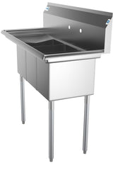 KoolMore Stainless Steel 3-Basin Utility Tub with Drain