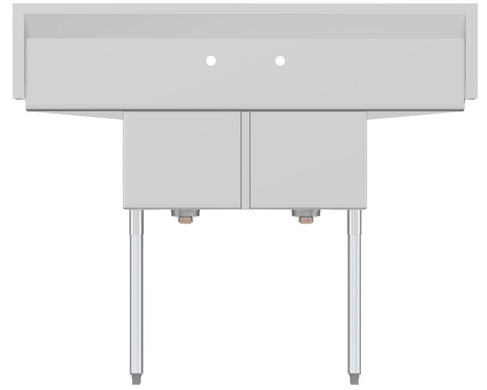 KoolMore Stainless Steel 2-Basin Freestanding Utility Tub with Drain