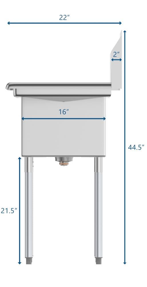 KoolMore Stainless Steel 2-Basin Freestanding Utility Tub with Drain