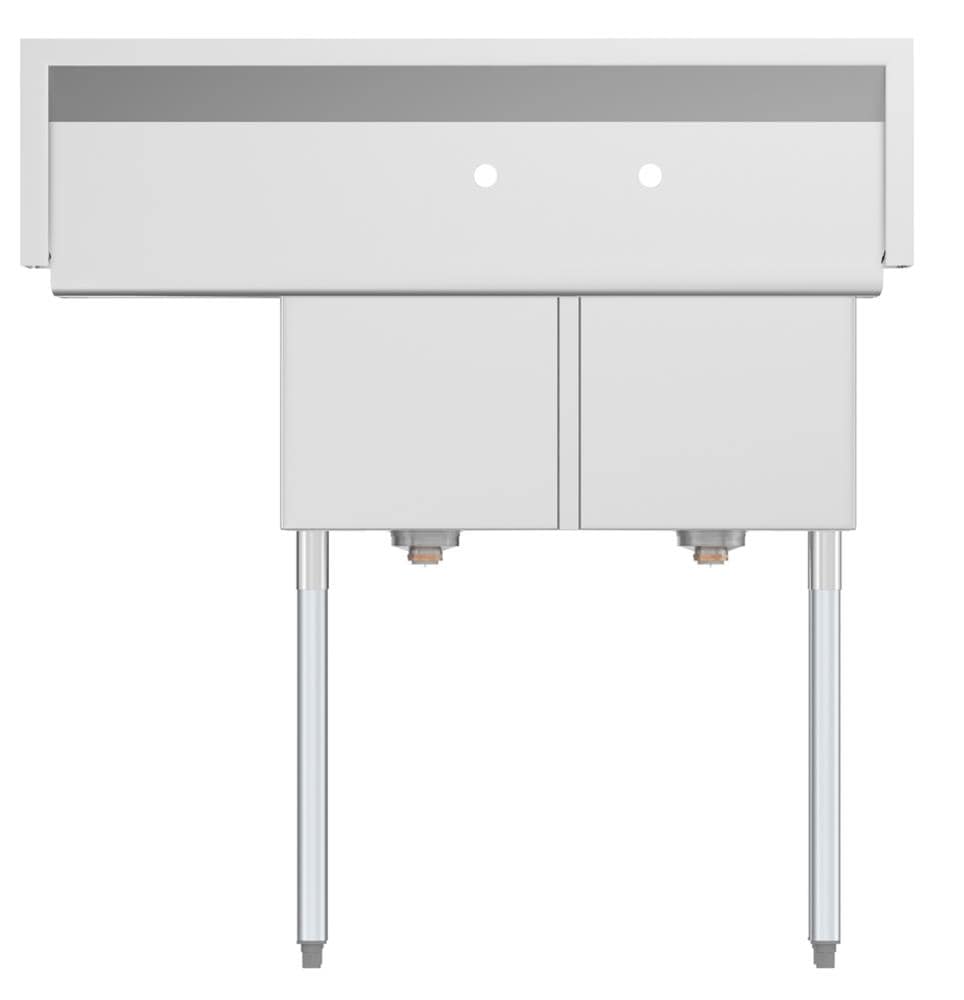 KoolMore 22" x 43" 2-Basin Stainless Steel Utility Tub with Drain