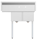 KoolMore Stainless Steel 2-Basin Freestanding Utility Tub with Drain - 22" x 43"