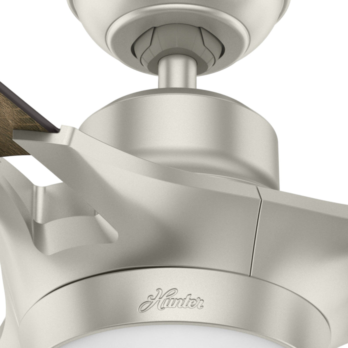 Hunter Signal WiFi-Enabled 54-in Matte Nickel Indoor Smart Ceiling Fan with Integrated LED Light and Remote (3-Blade)