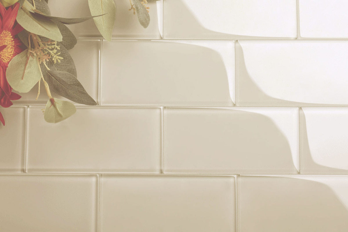 Giorbello (Sample) 3x6 Glass Subway Tiles Light Taupe 3-in x 6-in Glossy Glass Brick Subway Wall Tile