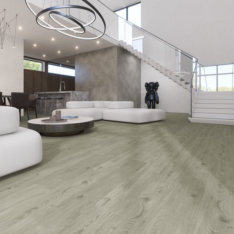 Lucida USA (Sample) GlueCore Pro Sky Gray Waterproof Wood Look Glue Down Luxury Vinyl Plank, 7" x 48", 5mm, 28mil Wear Layer