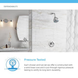 1-Spray 8 in. Single Wall Mount Fixed Rain Shower Head in Chrome - Super Arbor
