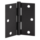 3-1/2 in. Square Corner Matte Black Door Hinge Value Pack (10 per Pack) - Super Arbor