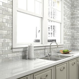 Elida Ceramica White 12-in x 12-in Glossy Glass Brick Mosaic Wall Tile, 1.06-sq ft