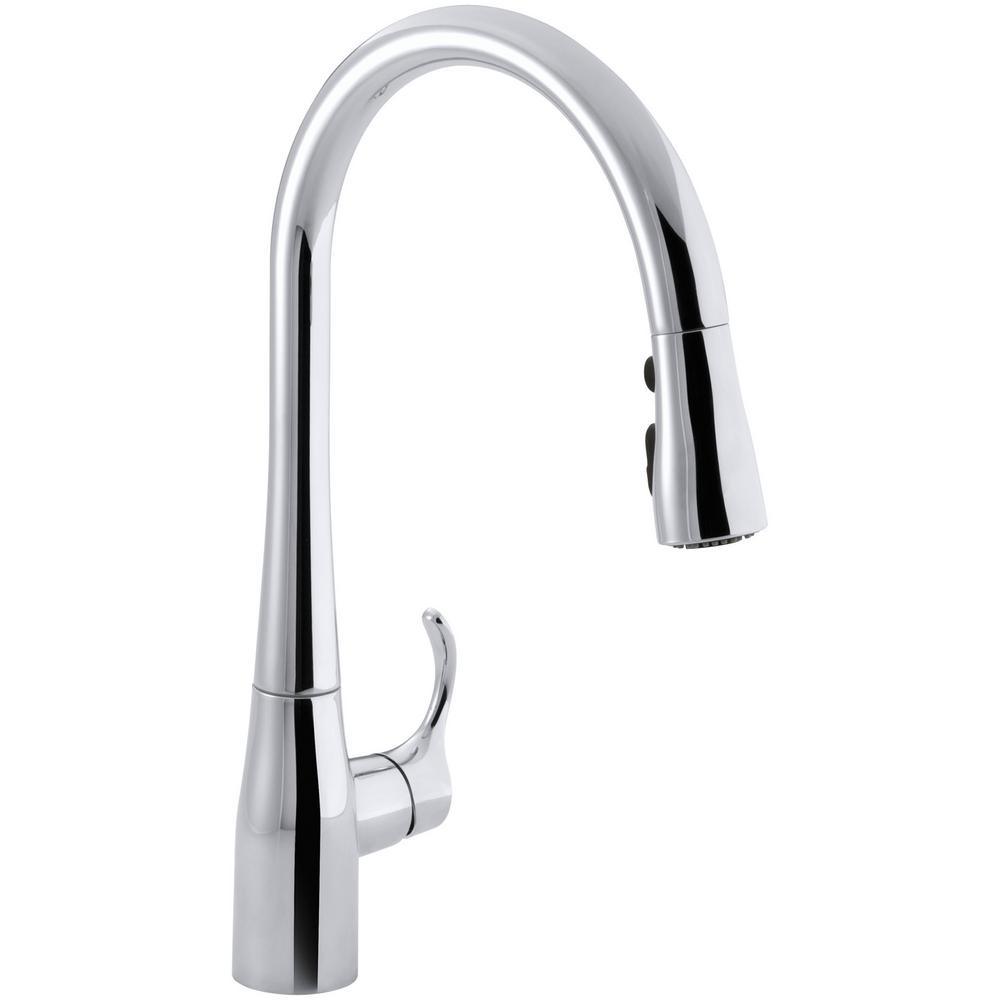 Simplice Single-Handle Pull-Down Sprayer Kitchen Faucet with DockNetik and Sweep Spray in Vibrant Stainless - Super Arbor