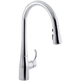 Simplice Single-Handle Pull-Down Sprayer Kitchen Faucet with DockNetik and Sweep Spray in Vibrant Stainless - Super Arbor