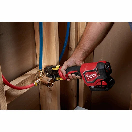 Milwaukee M18 18-Volt Cordless Short Throw PEX Press Tool Kit with (3) Viega PureFlow Jaws, (2) 2.0Ah Batteries & Charger
