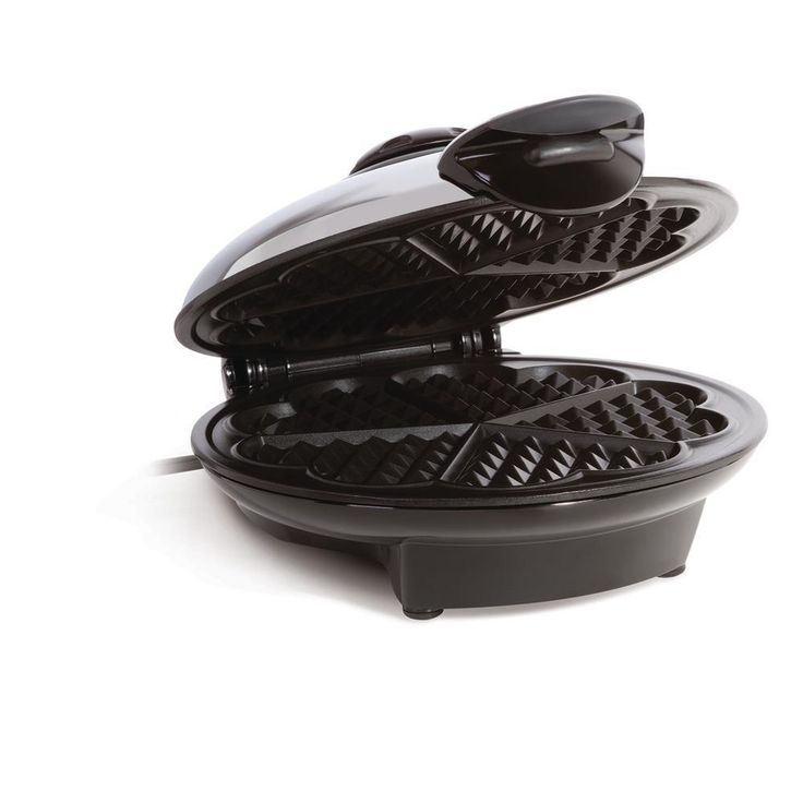Heart-Shaped 5-Waffle Black American Waffle Maker