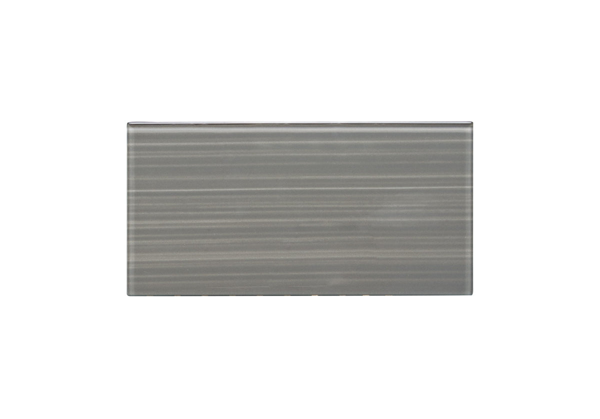 WS Tiles EZ-Tach Dark Gray 3-in x 6-in Hand-painted Glass Peel and stick Wall Tile product image
