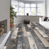 Deco Products Rumba Light Blue/Brown/Grey/White Luxury Vinyl Plank Sample, 6 x 6 in, 8-mil Wear Layer