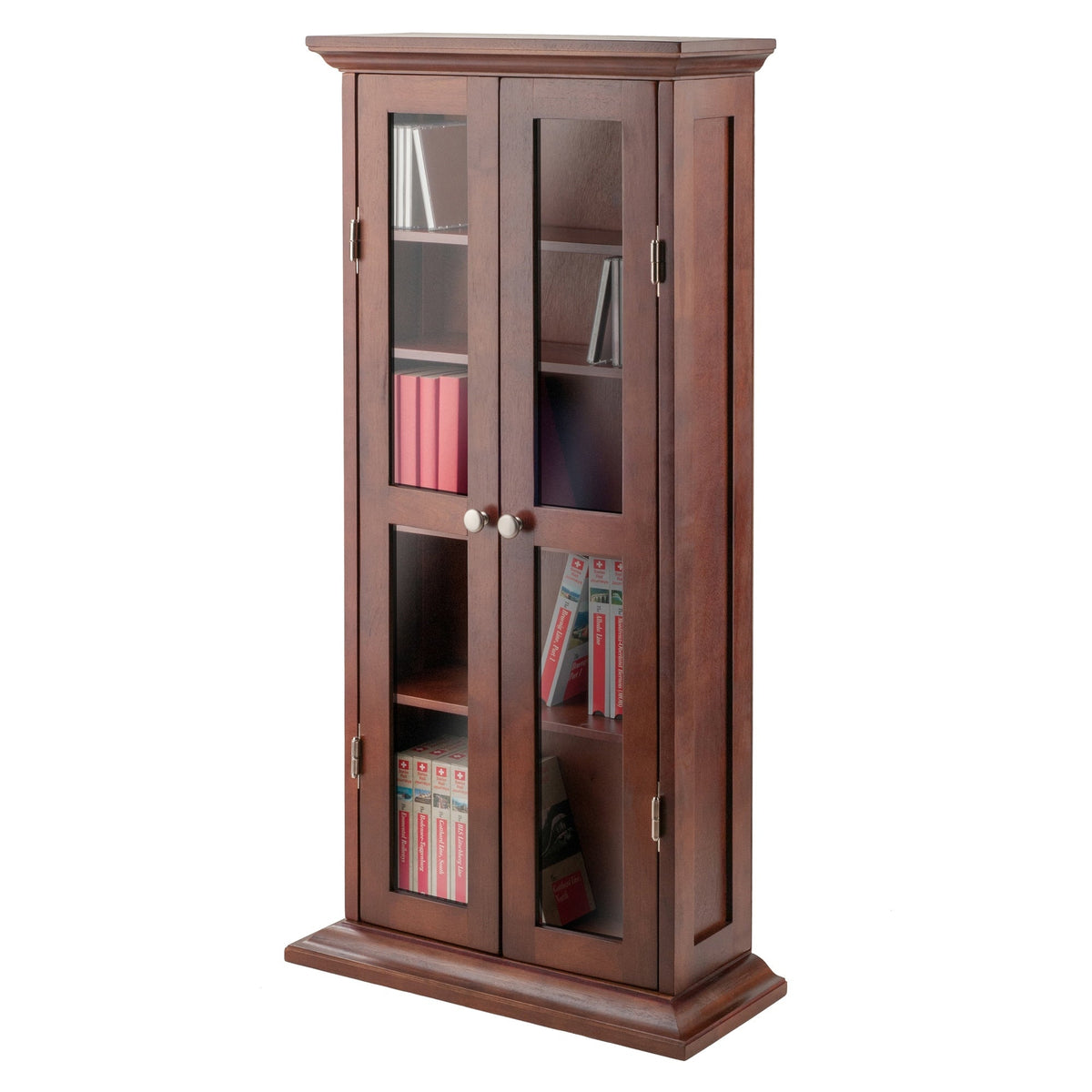 Winsome Wood Holden Walnut Transitional Wood Media Cabinet