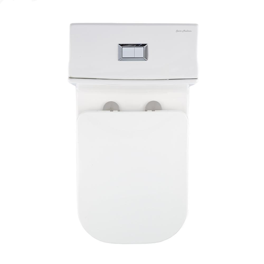Concorde 1-Piece 0.8/1.28 GPF Dual Flush Square Elongated Toilet in White - Super Arbor