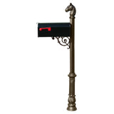 Lewiston Bronze Decorative Post Mounted Mailbox System with Non-Locking E1 Economy Mailbox - Super Arbor