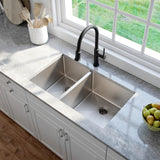 Standart PRO 33in. 16 Gauge Undermount 60/40 Double Bowl Stainless Steel Kitchen Sink - Super Arbor
