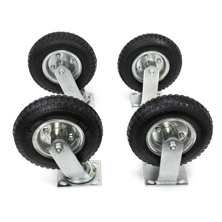 8 in. Heavy-Duty Pneumatic Caster Wheel Tire Set with 300 lbs. Load Rating (Set of 4)