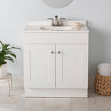 Project Source Dover 30.5-in True White Single Sink Bathroom Vanity with White Cultured Marble Top