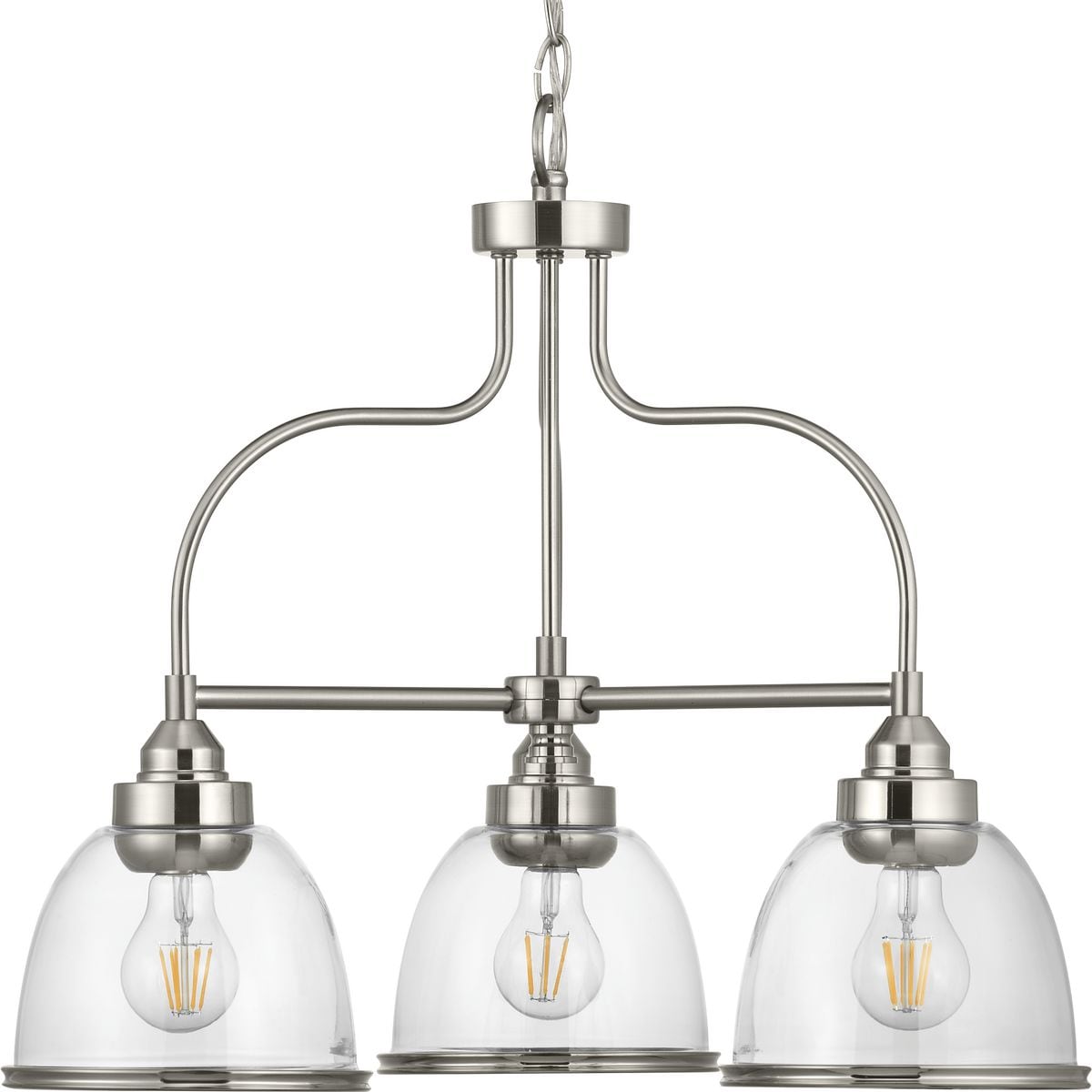 Progress Lighting Saluda 3-Light Brushed Nickel Transitional Chandelier