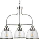 Progress Lighting Saluda 3-Light Brushed Nickel Transitional Chandelier