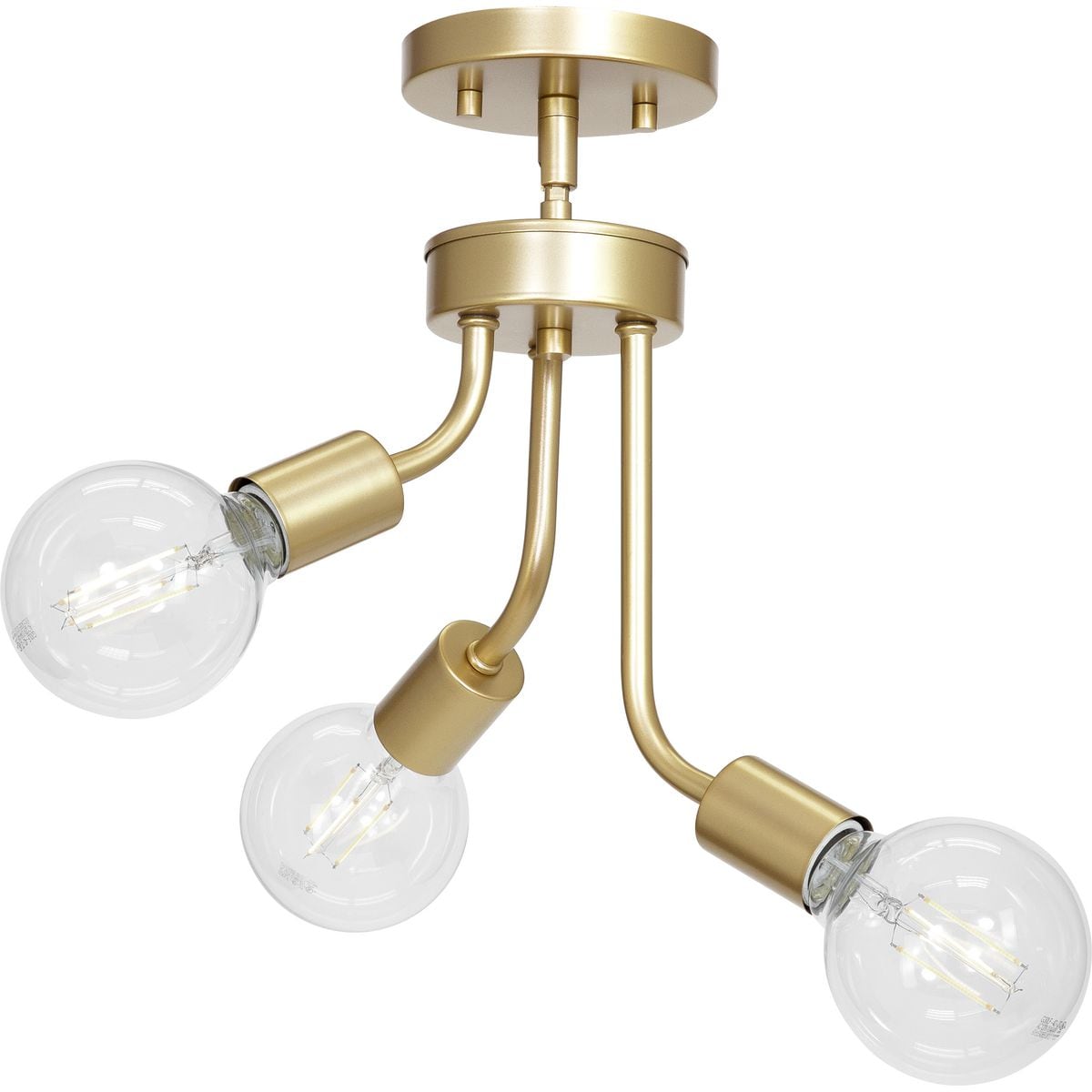 Progress Lighting Zag 3-Light Gold Modern/Contemporary Chandelier