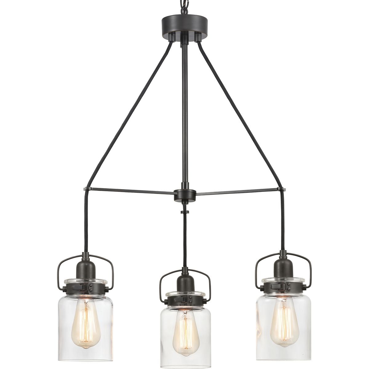 Progress Lighting Calhoun 3-Light Antique Bronze Transitional Chandelier