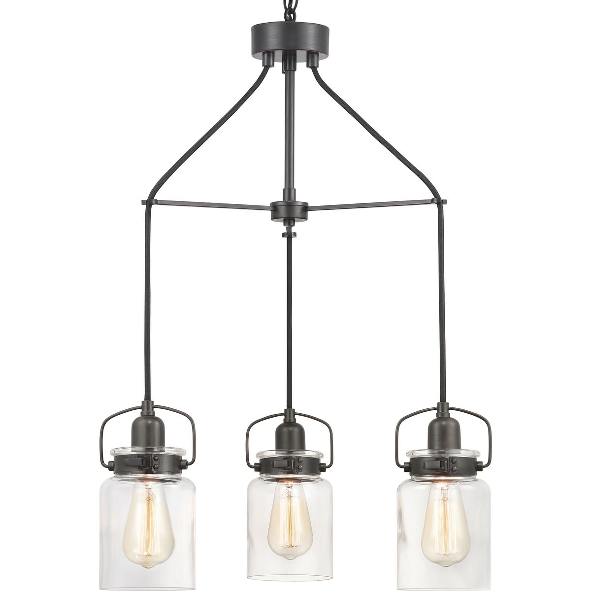 Progress Lighting Calhoun 3-Light Antique Bronze Transitional Chandelier