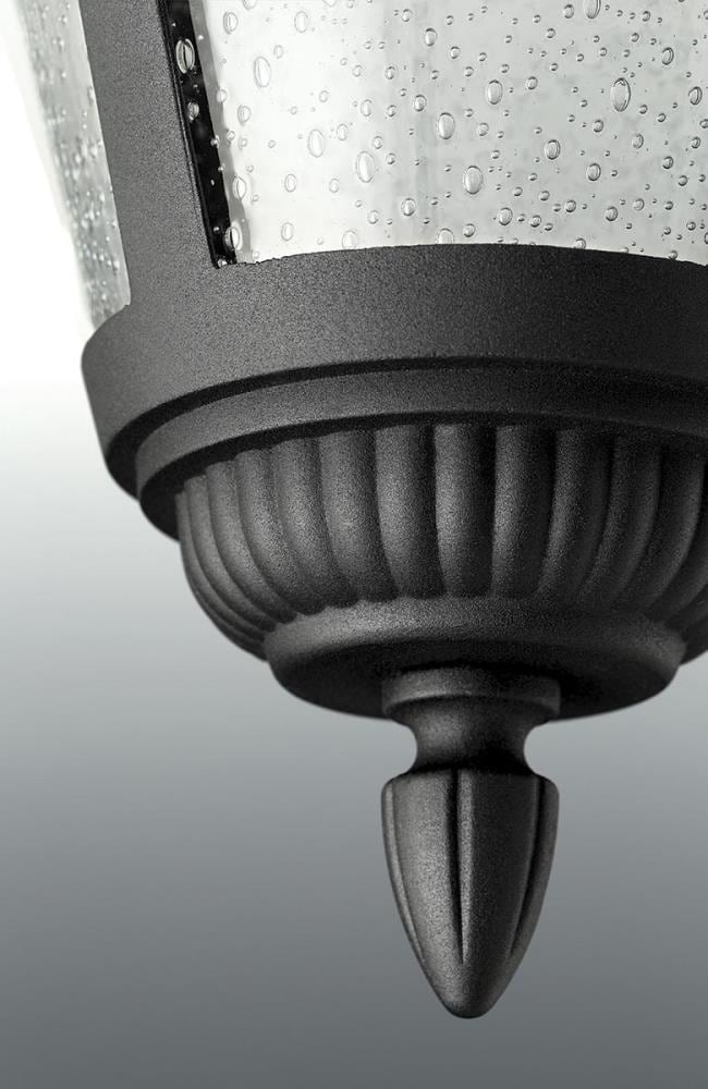 Progress Lighting Westport 9.12-in Black Indoor/Outdoor Flush Mount Light, Clear Seeded Glass