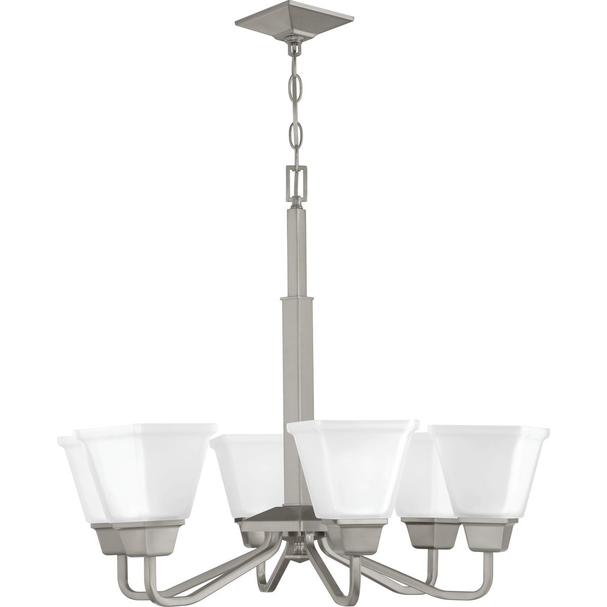 Progress Lighting Clifton Heights 6-Light Brushed Nickel Craftsman Chandelier