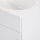 Project Source 24.5-in True White Single Sink Bathroom Vanity with White Cultured Marble Top, Dover Collection