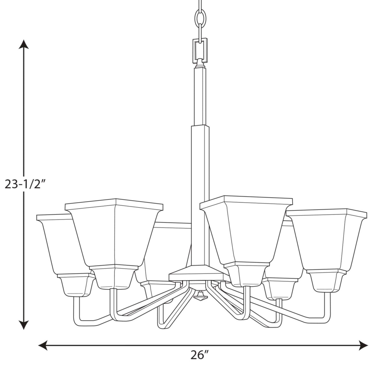 Progress Lighting Clifton Heights 6-Light Brushed Nickel Craftsman Chandelier