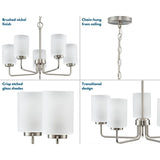 Progress Lighting Merry 5-Light Brushed Nickel Transitional Chandelier