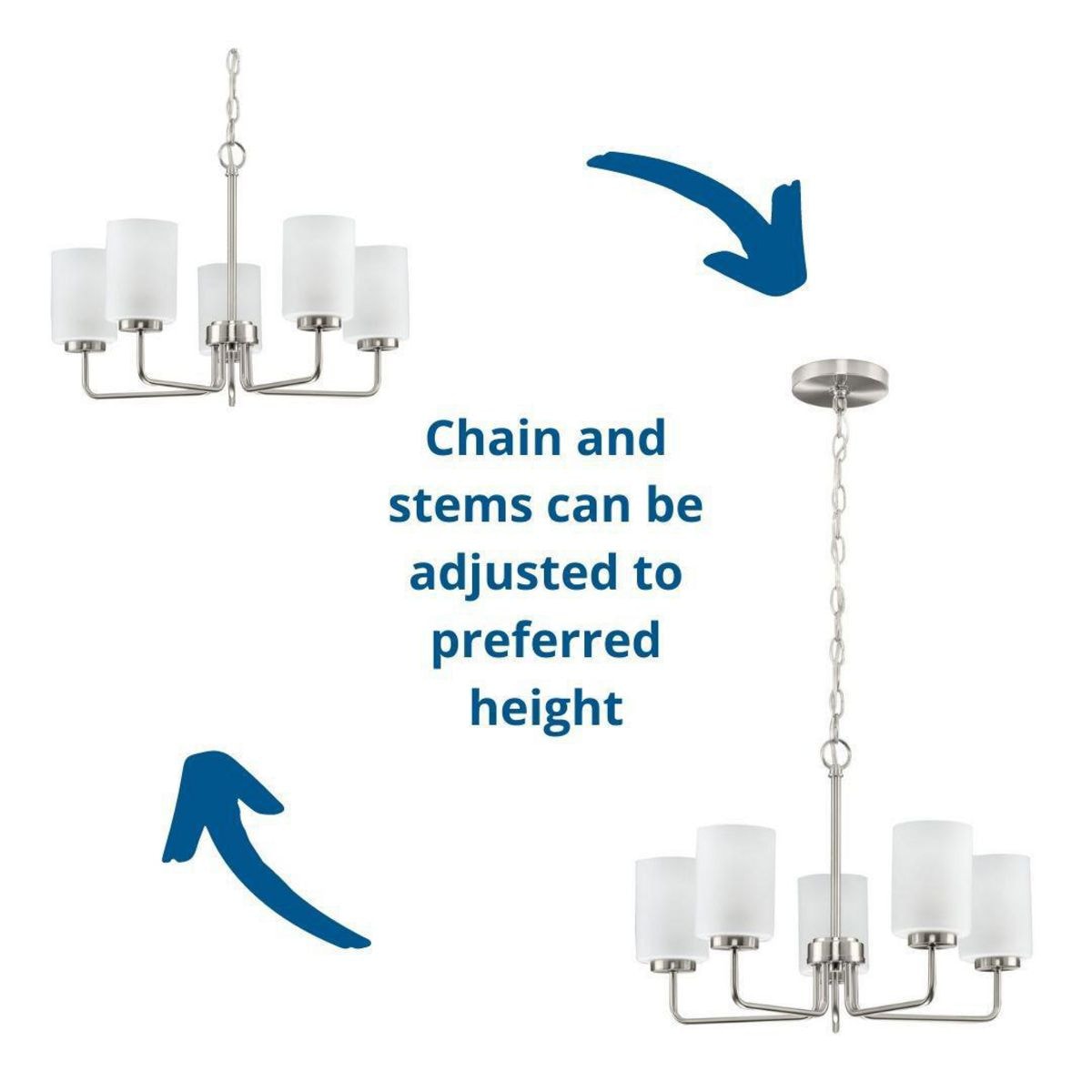 Progress Lighting Merry 5-Light Brushed Nickel Transitional Chandelier
