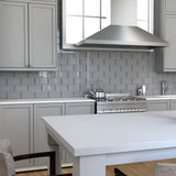 Elida Ceramica Grey Glass 4-in x 8-in Glossy Subway Wall Tile